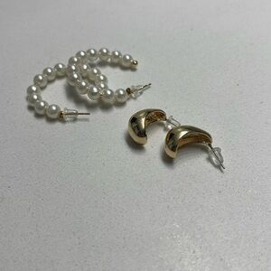 Bohemian Gold & Pearl Earring Set 💛 Lot 5